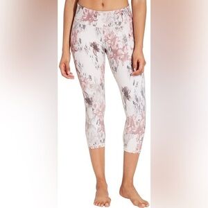 CALIA Leggings Medium Cream Pink Essential Capri High Rise Neutral Garden ww